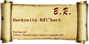Benkovits Róbert névjegykártya